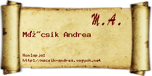 Mácsik Andrea névjegykártya