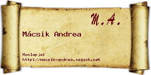 Mácsik Andrea névjegykártya