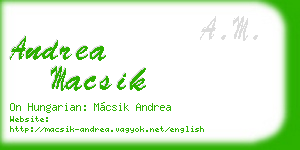 andrea macsik business card