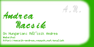 andrea macsik business card